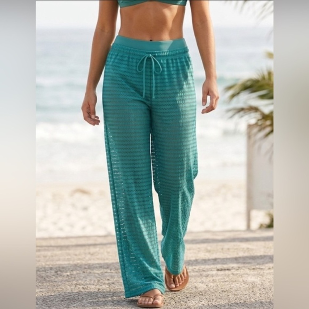 Hurley Swim Teal Sheer Cover Up Pants Size L